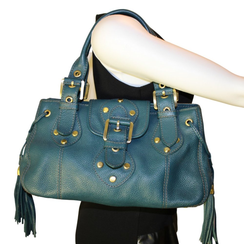 Vintage Rafe New York Blue Leather Handbag Purse